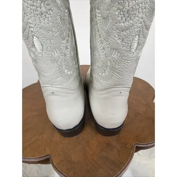 NWT Potrero Ivory Tonal Embroidery Pointed Toe Western Boot Men's Size 9 Mexico - Picture 7 of 9
